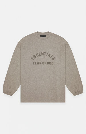 Heather Grey Heavy Long Sleeve T-Shirt image number 1