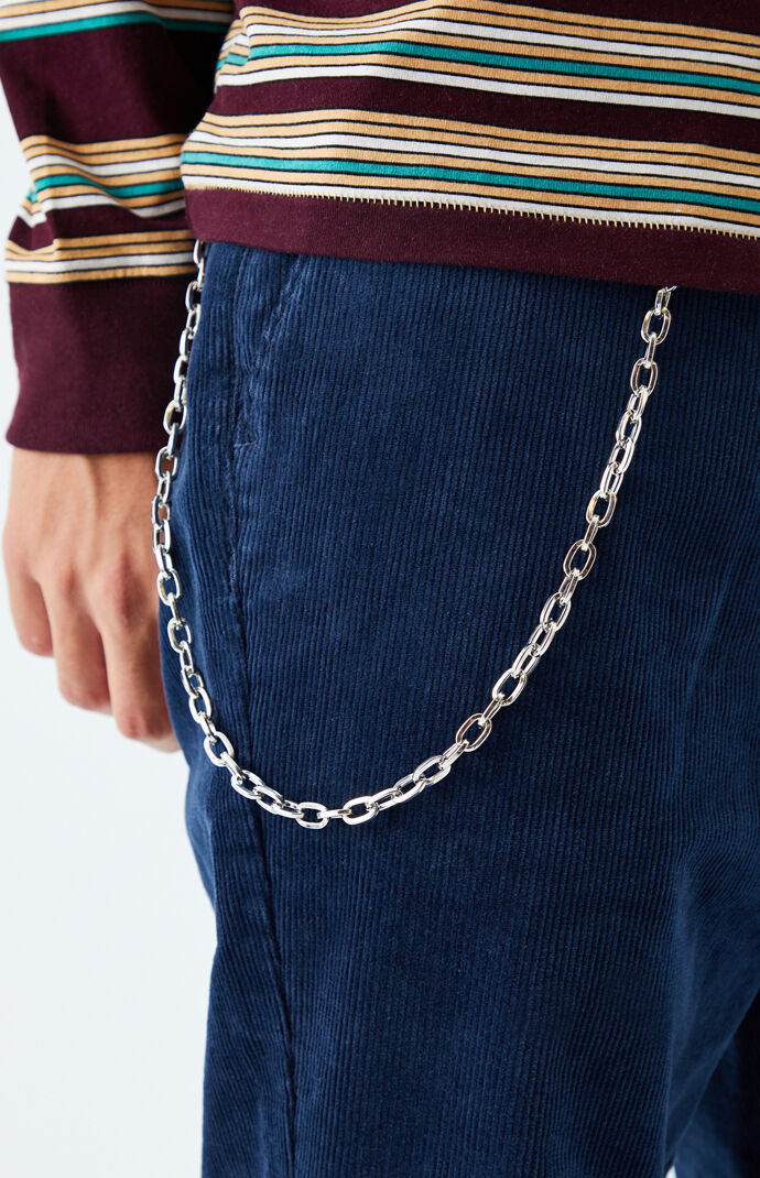 Blue Chain Corduroy Trouser Pants