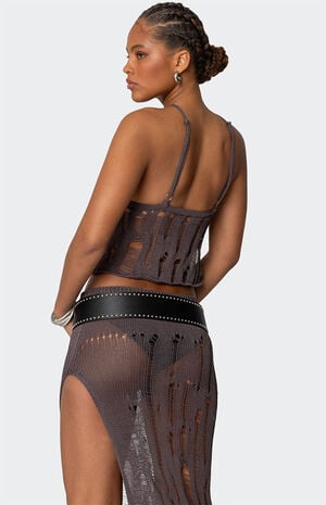 Jaynie Distressed Knit Top image number 5