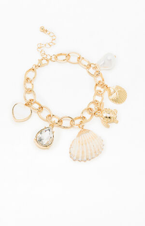 Mixed Seashell Charm Bracelet image number 2