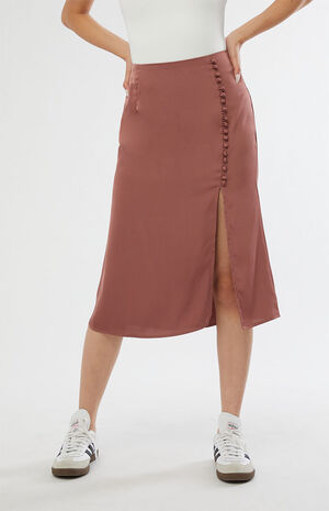 Button Side Midi Skirt image number 2