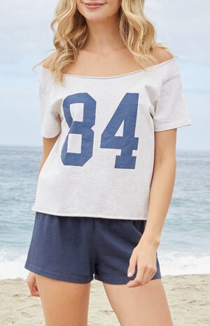 Robyn 84 Off-The-Shoulder Cropped T-Shirt image number 1