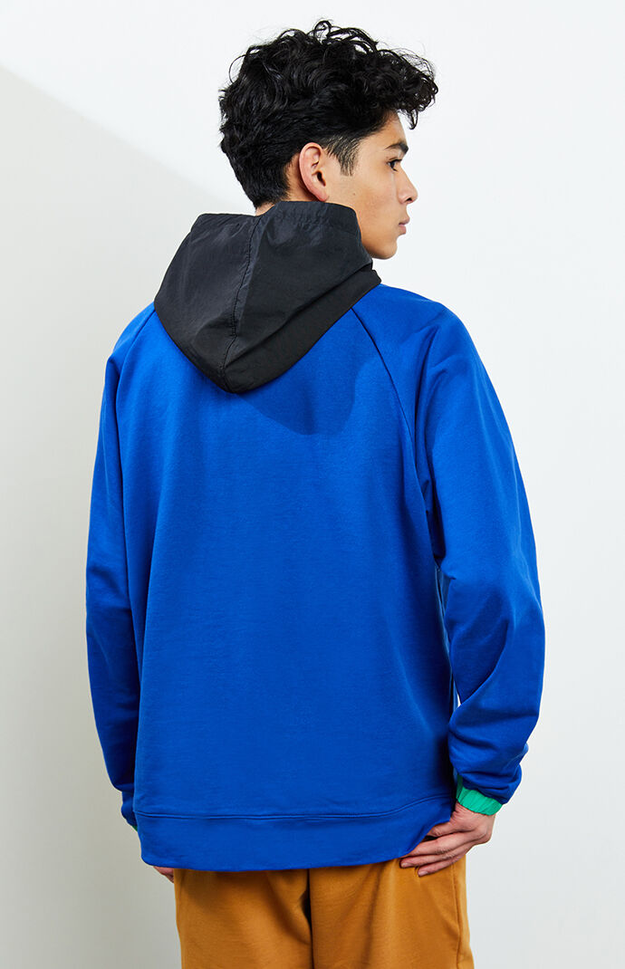 Mesh Mixed Media Half Zip Hoodie