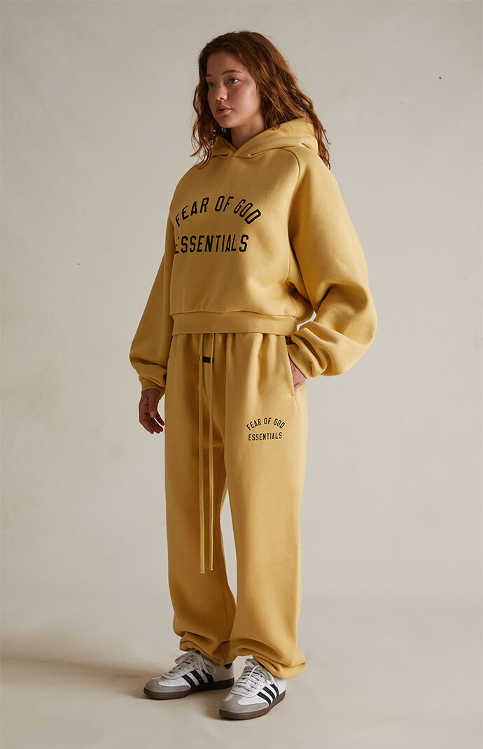 Fear of God Essentials Women's Amber Fleece Cropped Hoodie | Pacsun