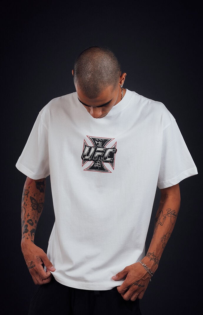 West Coast Choppers Men's X Ufc White Core Logo T-shirt