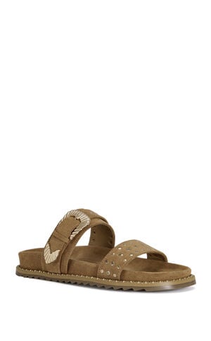 Women's Pallas Tan Western Flat Sandals image number 2