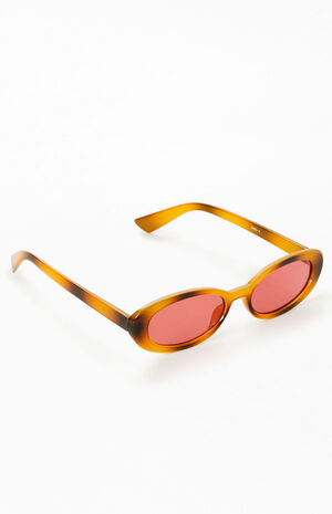Brown Plastic Round Sunglasses image number 1