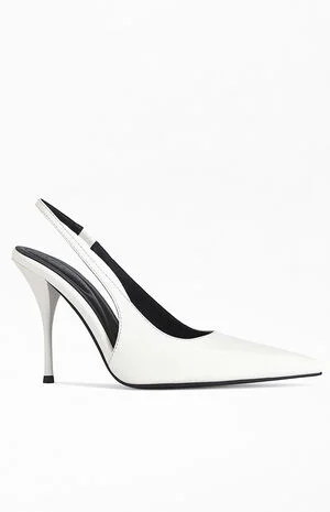 Women's Sylva White Slingback Stiletto Pumps image number 1