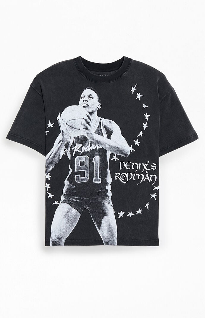 RODMAN BRAND Men's Player Of The Year T-Shirt in Washed Black - Size XL