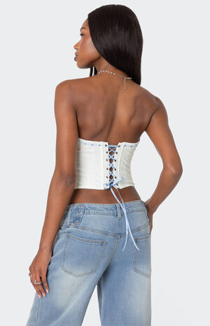 Mist Lacey Ribbon Corset image number 5