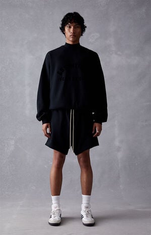 Fear of God Essentials Jet Black Sweat Shorts | PacSun 
