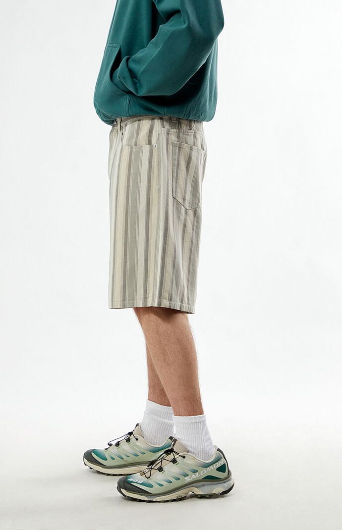 Obey Baja Striped Denim Baggy Shorts