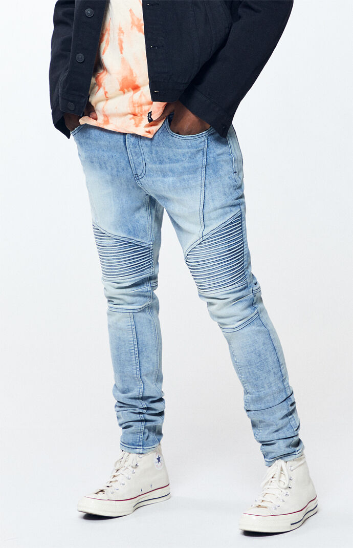 pacsun stacked skinny moto jeans