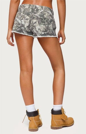 Joyce Camo Low Rise Denim Shorts image number 3