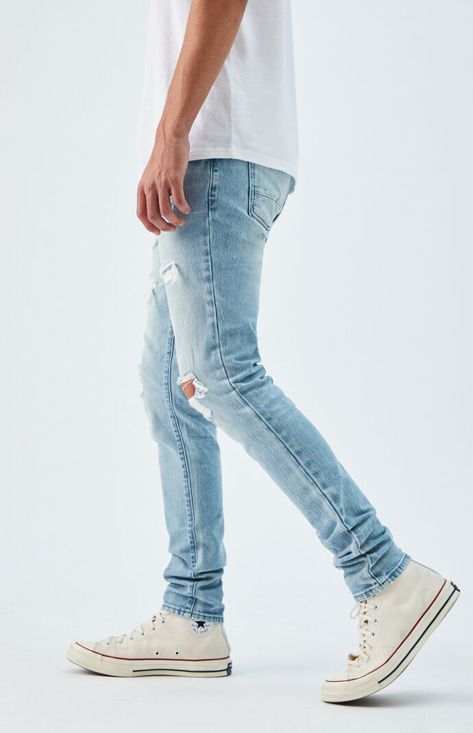 Light Ripped Stacked Skinny Jeans