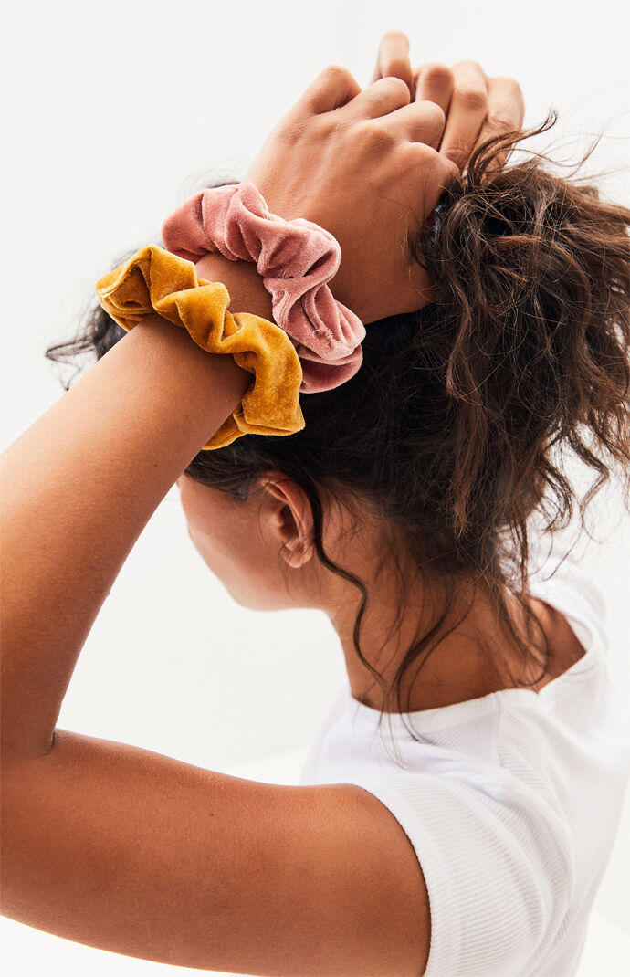 Blue & Pink Velvet Scrunchie Pack