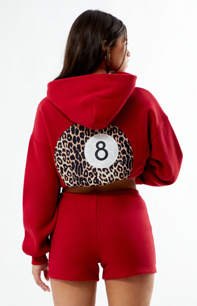 Pacsun Leopard 8 Ball Applique Slim Sweat Shorts | PacSun