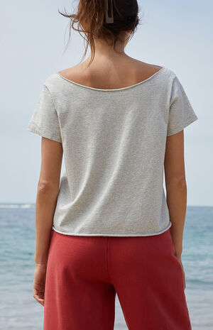 Light Gray New York Robyn Off-The-Shoulder Top image number 4