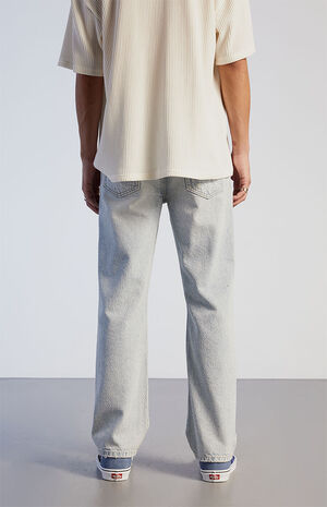 Eco Light Indigo Wash Distressed Straight Jeans image number 4