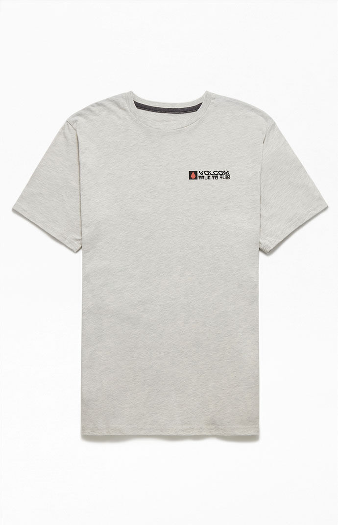 T-shirt Homme Volcom Slider – Manches Courtes – Gris – Coton – Taille S – Neuf