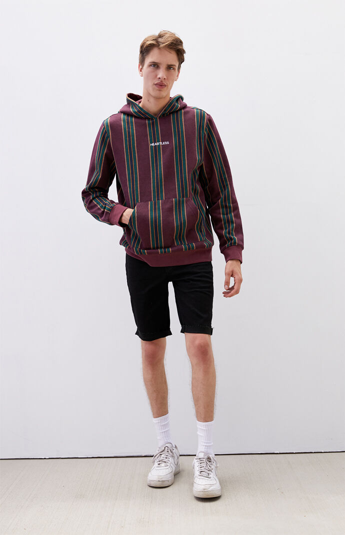 Heartless Striped Oversized Hoodie