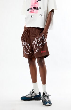 Brown Core Mesh Basketball Shorts image number 3
