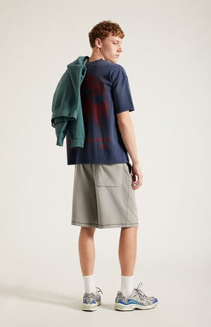 Gray Fleece Baggy&nbsp;Sweat Shorts image number 6