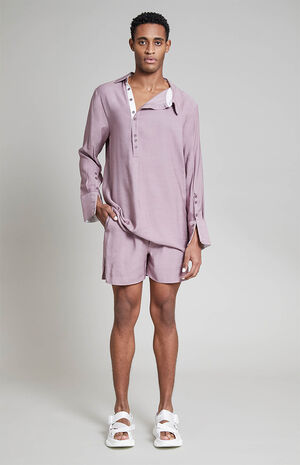 Taylor Ivory & Grape Smoke Combo Long Sleeve Shirt image number 1