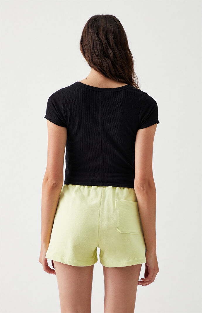 High Waisted Camp Sweat Shorts