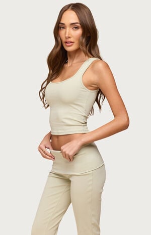 Linda Ribbed Scoop Neck Tank Top image number 2