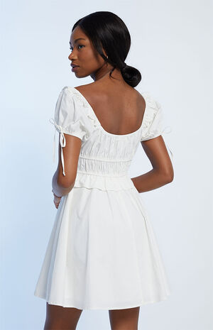 Tie Front Puff Sleeve Mini Dress image number 3