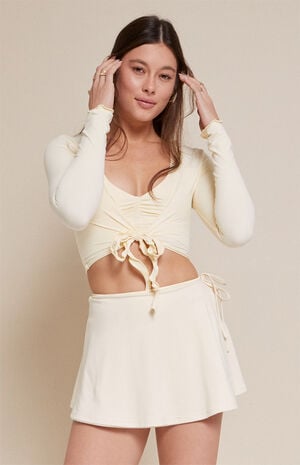 PAC WHISPER Active Yellow Leila Wrap Mini Skort image number 1