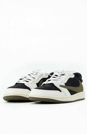 x Travis Scott 1 Retro Low Olive Shoes image number 2