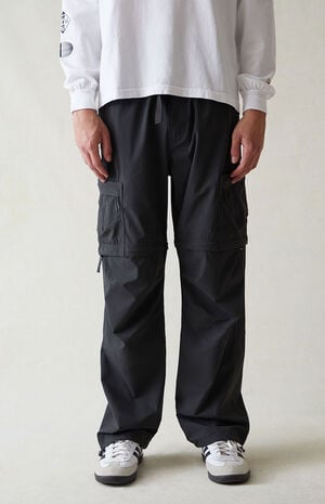 Performance Black Baggy Zip Off Cargo Pants image number 1