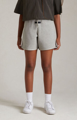 Essentials Dark Heather Oatmeal Sweat Shorts image number 3