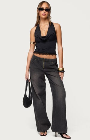 Aliyah Zip Low Rise Jeans image number 5