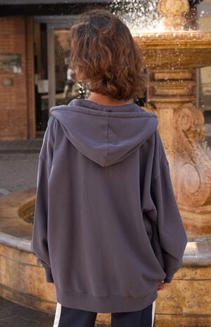 Navy Christy Full Zip Oversized Hoodie image number 4