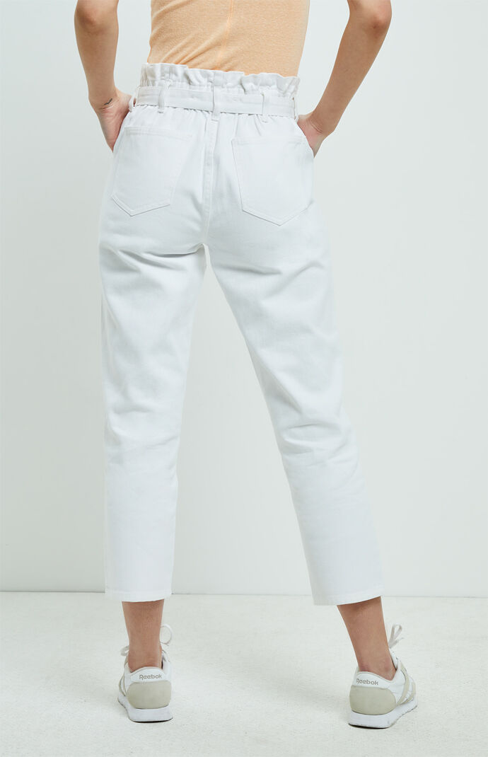 Daisy White Paperbag Mom Jeans