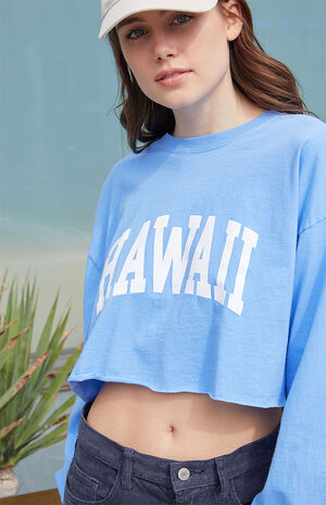 Hawaii Long Sleeve Cropped T-Shirt image number 2