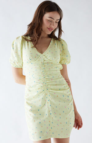 Puff Sleeve Ditsy Mini Dress image number 1