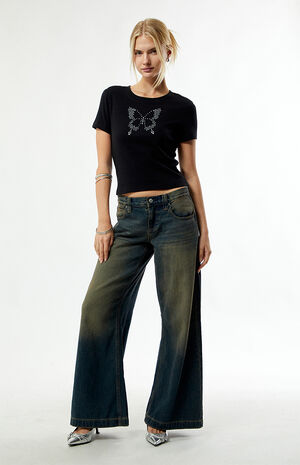 Rhinestone Butterfly Skimmer T-Shirt image number 3