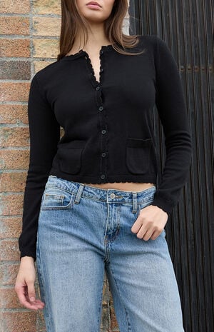 Black Pocket Cardigan image number 2