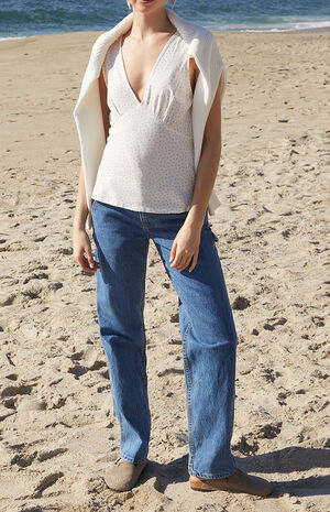 White & Pink Floral Rafaela Top image number 4