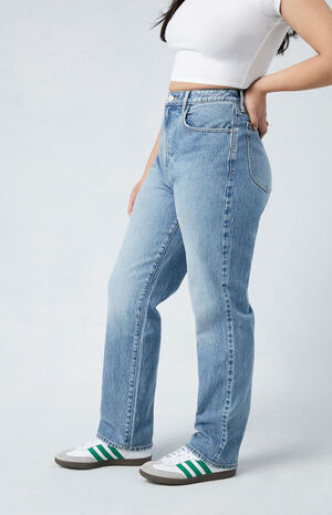 Stretch Medium Indigo Curve Dad Jeans image number 3