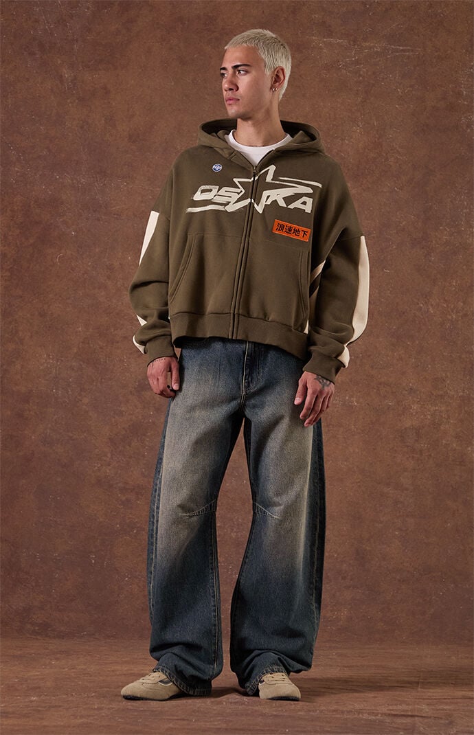 Pacsun Mason Baggy Barrel Jeans Dark Blue