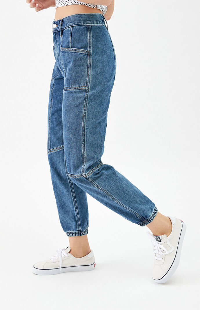 Dark Blue Seamed Joggers