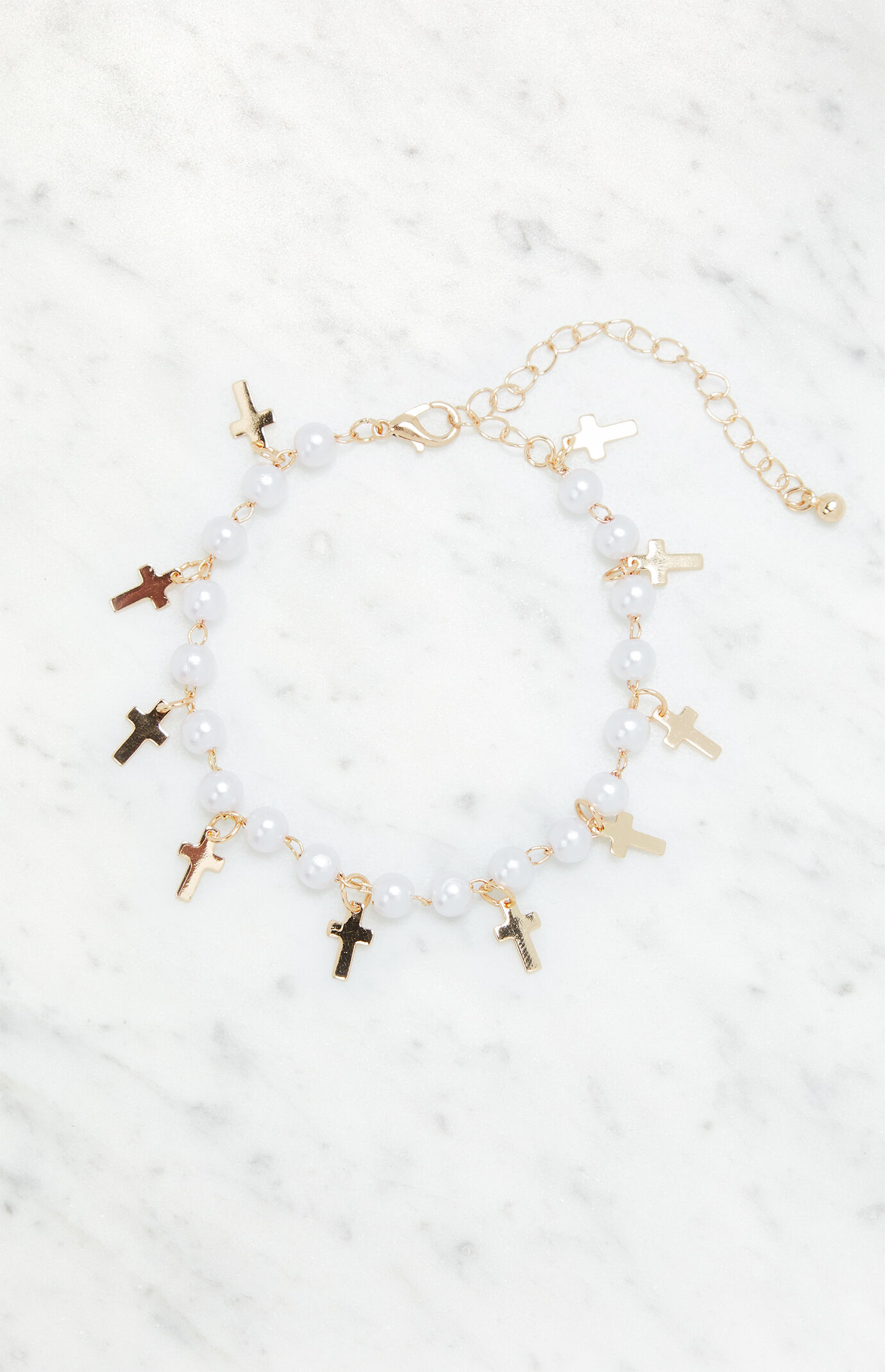 Pearl Cross Bracelet