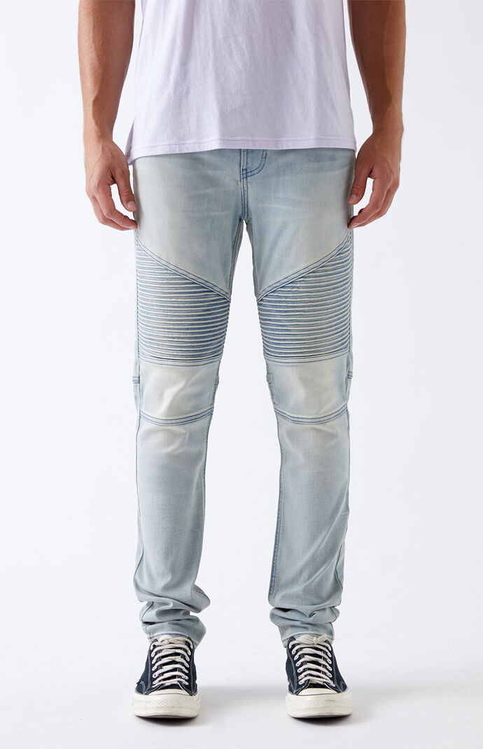 Light Moto Stacked Skinny Jeans