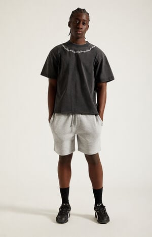 Fleece Grey Sweat Shorts image number 6