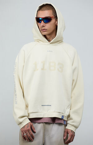 1183&nbsp;Light Gray Vintage Wash&nbsp;Heavyweight Raglan Oversized Fleece Hoodie image number 2